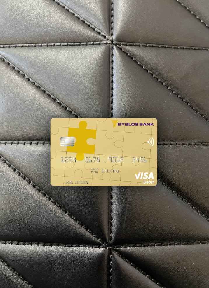 Download Lebanon Byblos Bank visa debit card photolook front Photoshop template